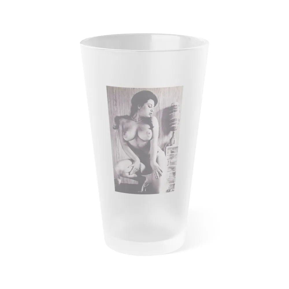 June Palmer #245 - Topless (Vintage Female Icon) Frosted Pint Glass 16oz-16oz-Frosted-Go Mug Yourself