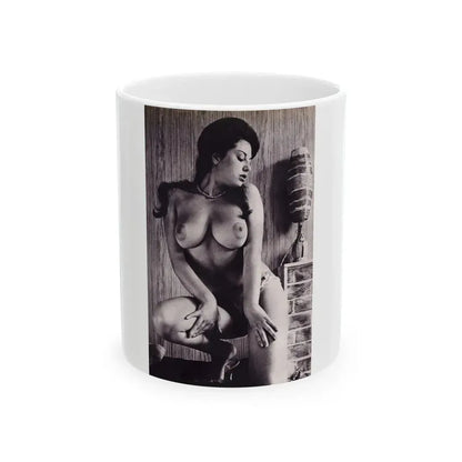 June Palmer #245 - Topless (Vintage Female Icon) White Coffee Mug 11oz - Go Mug Yourself