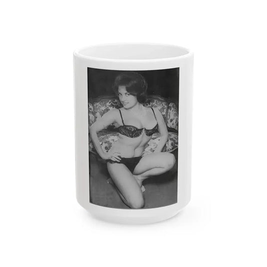 June Palmer #248 (Vintage Female Icon) White Coffee Mug 15oz - Go Mug Yourself