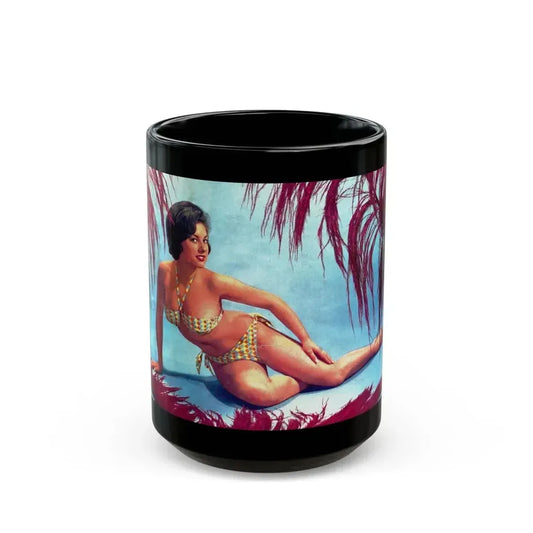 June Palmer #253 (Vintage Female Icon) Black Coffee Mug 15oz - Go Mug Yourself