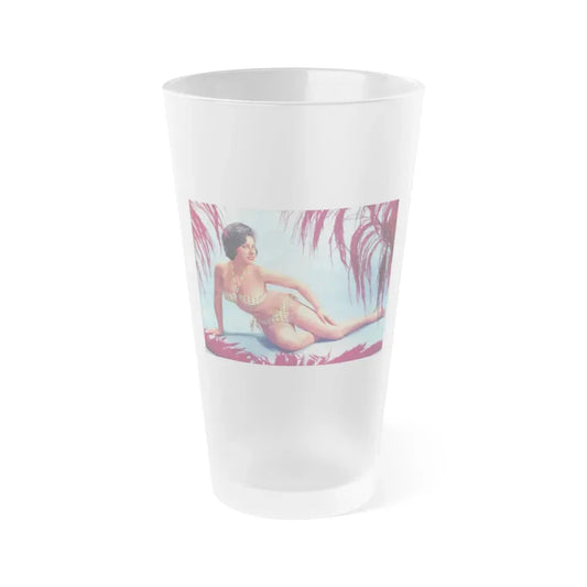June Palmer #253 (Vintage Female Icon) Frosted Pint Glass 16oz 16oz Frosted - Go Mug Yourself
