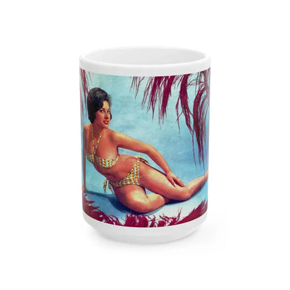 June Palmer #253 (Vintage Female Icon) White Coffee Mug 15oz - Go Mug Yourself