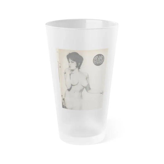June Palmer #282 - Topless (Vintage Female Icon) Frosted Pint Glass 16oz 16oz Frosted - Go Mug Yourself