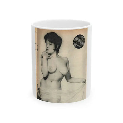 June Palmer #282 - Topless (Vintage Female Icon) White Coffee Mug 11oz - Go Mug Yourself