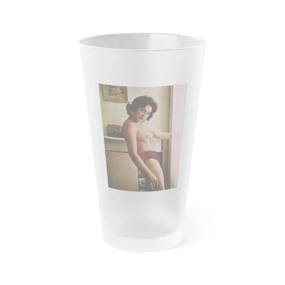 June Palmer #288 - Topless (Vintage Female Icon) Frosted Pint Glass 16oz 16oz Frosted - Go Mug Yourself