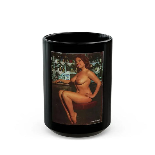 June Palmer #295 - Nude (Vintage Female Icon) Black Coffee Mug 15oz - Go Mug Yourself