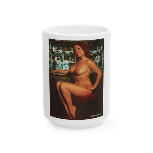 June Palmer #295 - Nude (Vintage Female Icon) White Coffee Mug 15oz - Go Mug Yourself