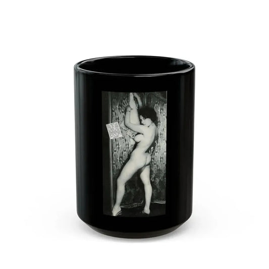 June Palmer #299 - Nude (Vintage Female Icon) Black Coffee Mug 15oz - Go Mug Yourself