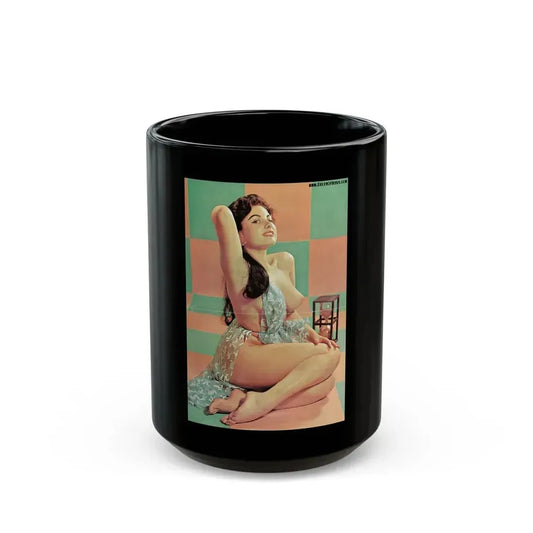 June Palmer #319 (Vintage Female Icon) Black Coffee Mug 15oz - Go Mug Yourself