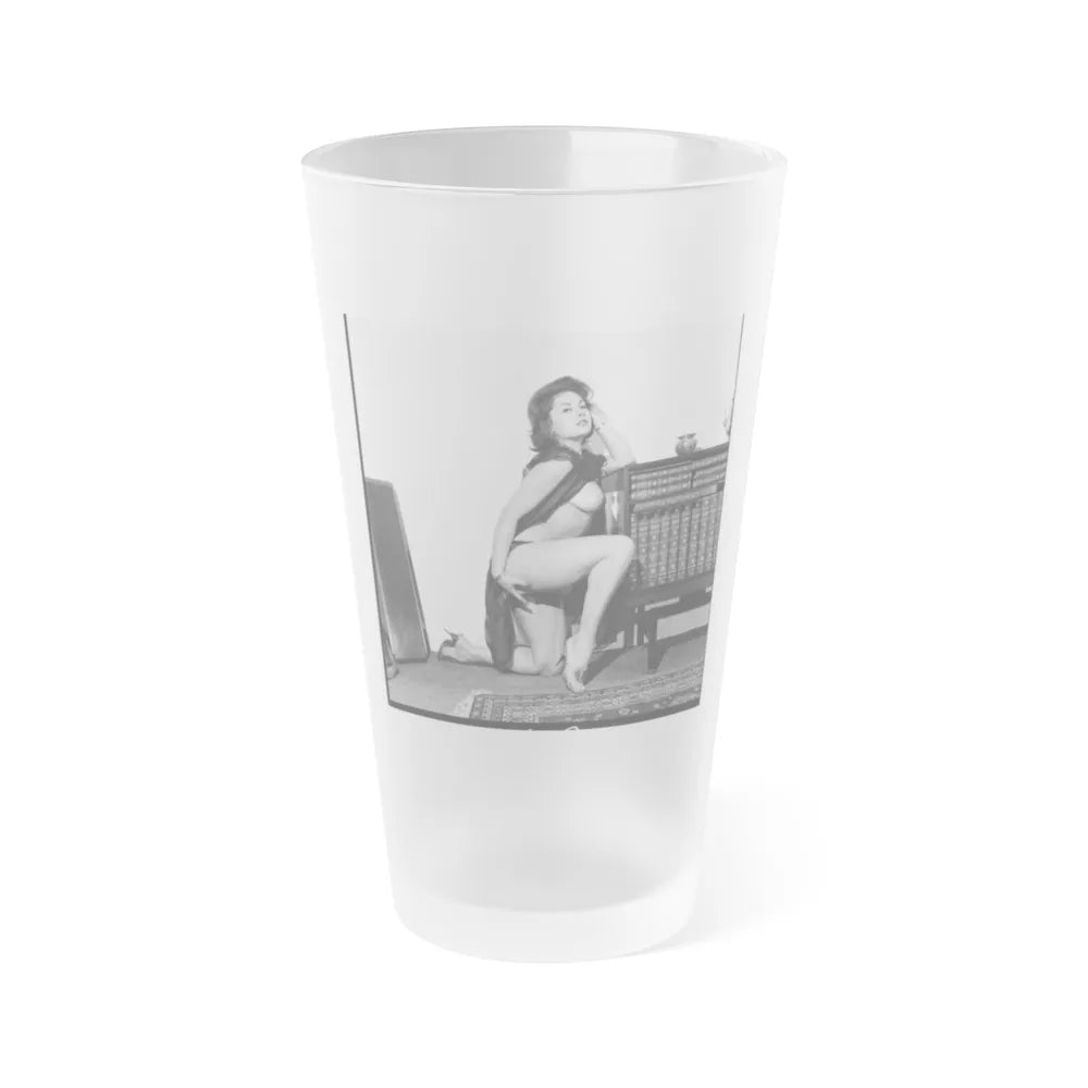 June Palmer #321 - Topless (Vintage Female Icon) Frosted Pint Glass 16oz-16oz-Frosted-Go Mug Yourself