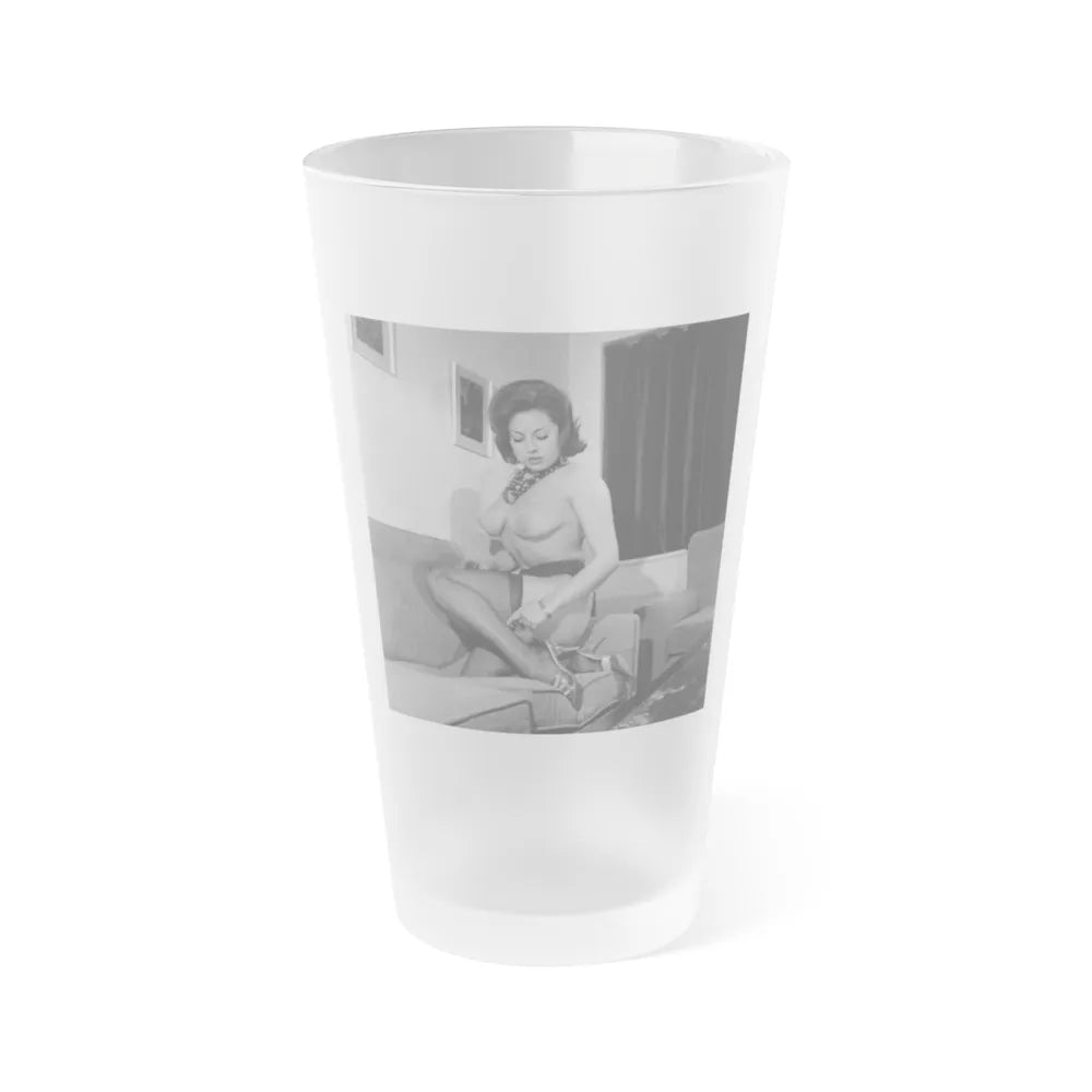 June Palmer #322 - Topless (Vintage Female Icon) Frosted Pint Glass 16oz-16oz-Frosted-Go Mug Yourself