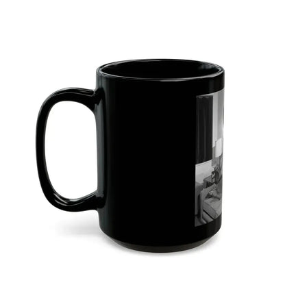June Palmer #323 - Topless (Vintage Female Icon) Black Coffee Mug - Go Mug Yourself