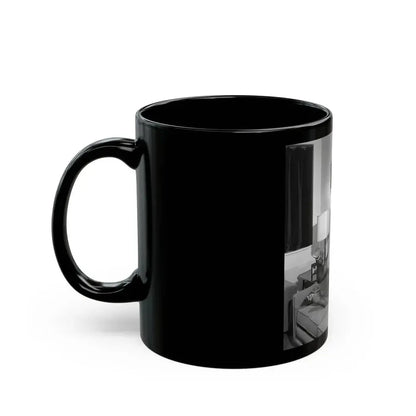 June Palmer #323 - Topless (Vintage Female Icon) Black Coffee Mug - Go Mug Yourself