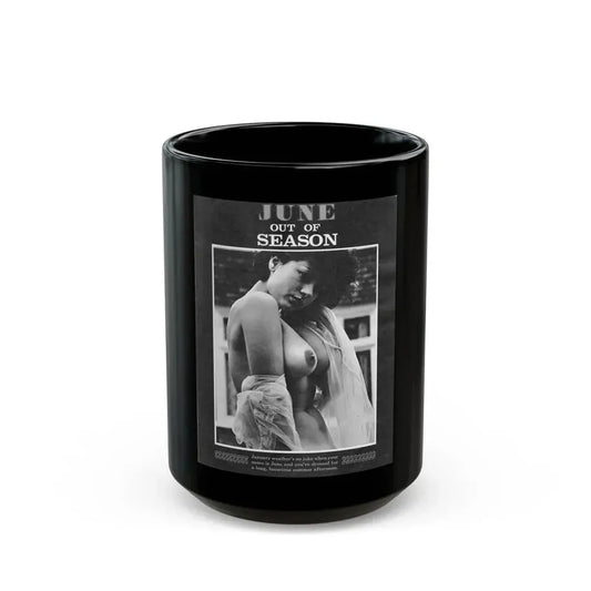 June Palmer #326 - Nude (Vintage Female Icon) Black Coffee Mug 15oz - Go Mug Yourself