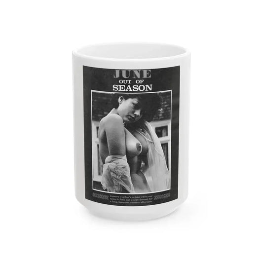 June Palmer #326 - Nude (Vintage Female Icon) White Coffee Mug 15oz - Go Mug Yourself