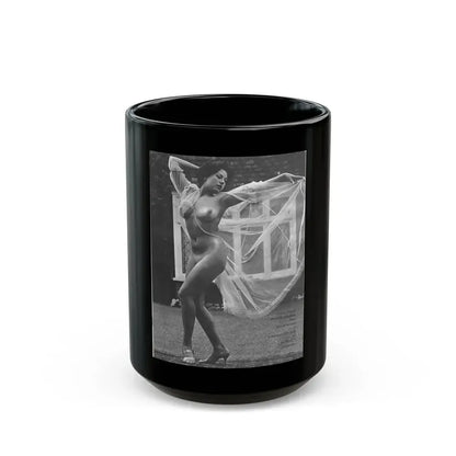 June Palmer #328 - Nude (Vintage Female Icon) Black Coffee Mug 15oz - Go Mug Yourself