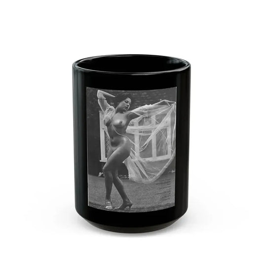 June Palmer #328 - Nude (Vintage Female Icon) Black Coffee Mug 15oz - Go Mug Yourself