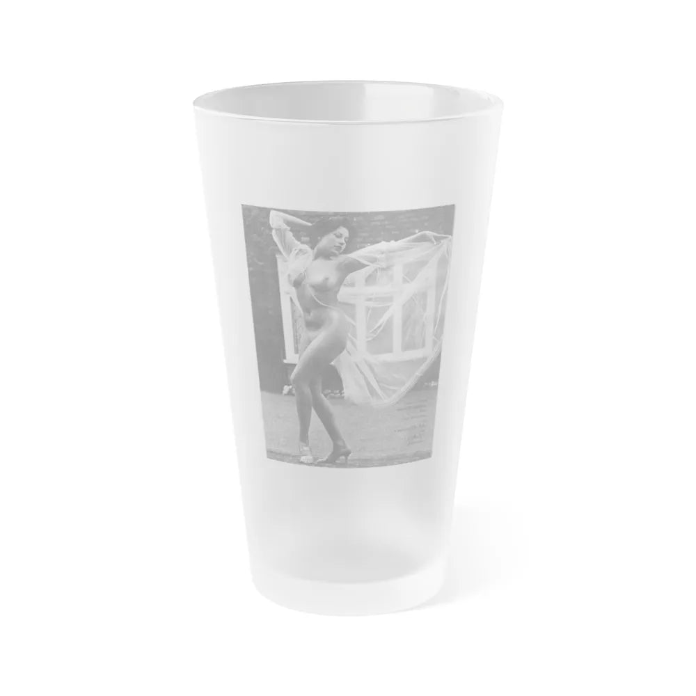 June Palmer #328 - Nude (Vintage Female Icon) Frosted Pint Glass 16oz-16oz-Frosted-Go Mug Yourself