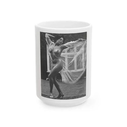 June Palmer #328 - Nude (Vintage Female Icon) White Coffee Mug 15oz - Go Mug Yourself