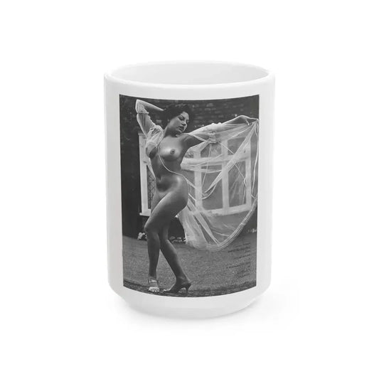 June Palmer #328 - Nude (Vintage Female Icon) White Coffee Mug 15oz - Go Mug Yourself