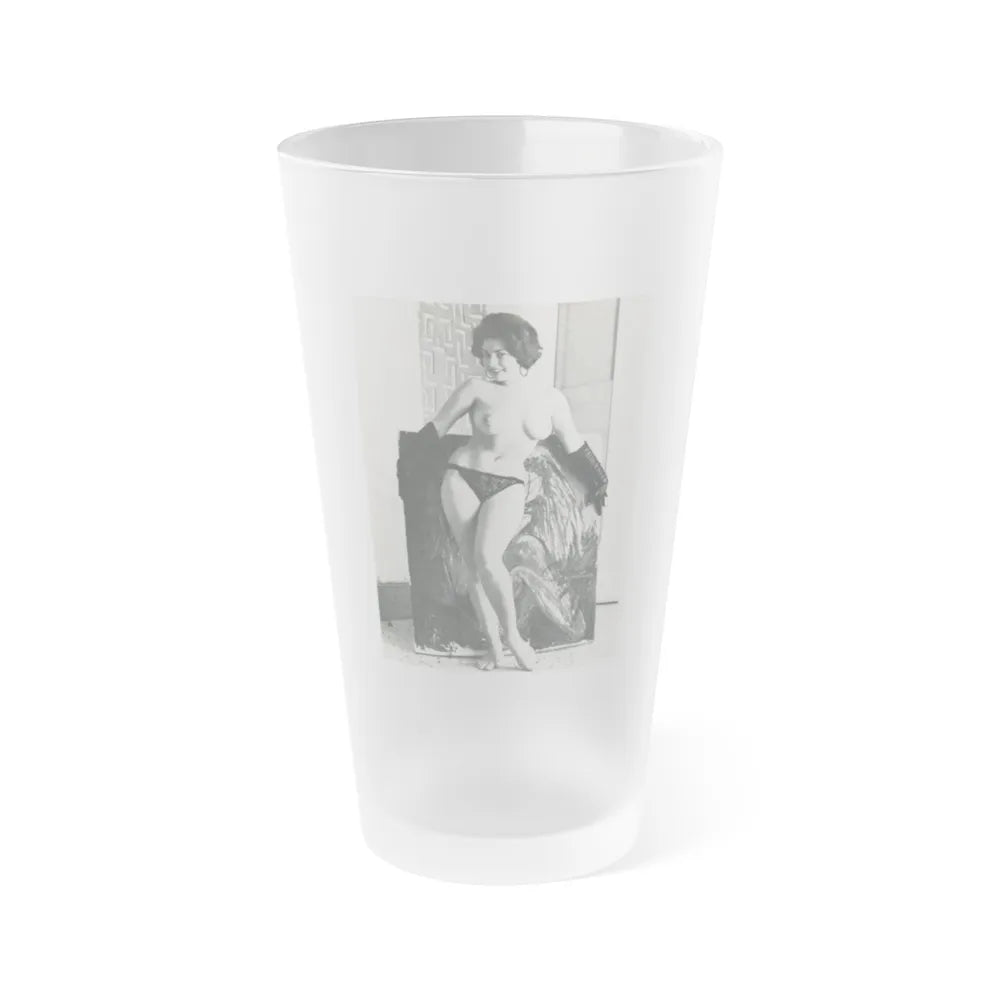 June Palmer #330 - Topless (Vintage Female Icon) Frosted Pint Glass 16oz-16oz-Frosted-Go Mug Yourself