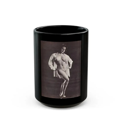 June Palmer #334 - Nude (Vintage Female Icon) Black Coffee Mug 15oz - Go Mug Yourself