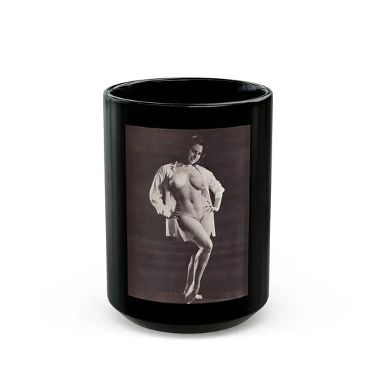 June Palmer #334 - Nude (Vintage Female Icon) Black Coffee Mug 15oz - Go Mug Yourself