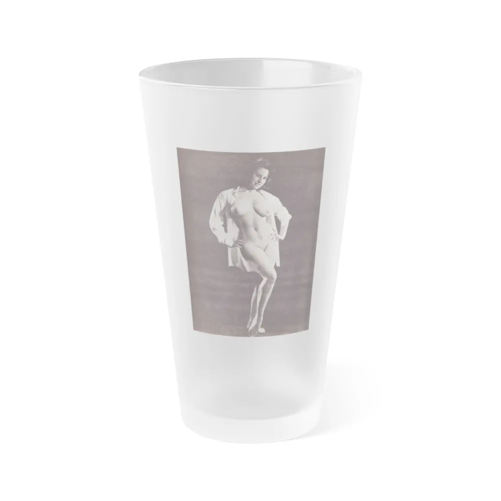 June Palmer #334 - Nude (Vintage Female Icon) Frosted Pint Glass 16oz-16oz-Frosted-Go Mug Yourself