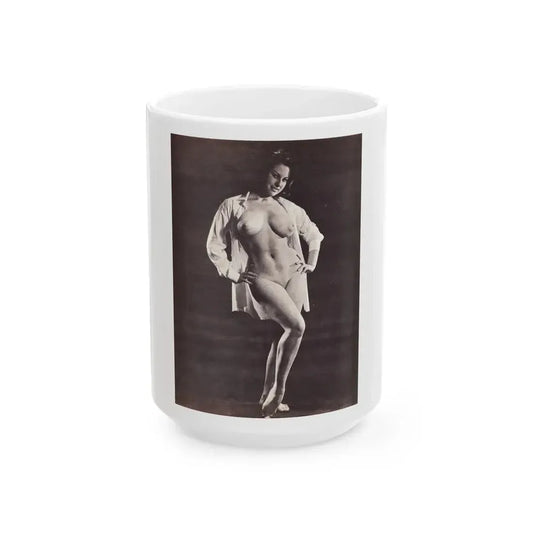 June Palmer #334 - Nude (Vintage Female Icon) White Coffee Mug 15oz - Go Mug Yourself