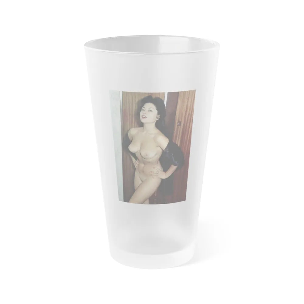 June Palmer #336 - Nude (Vintage Female Icon) Frosted Pint Glass 16oz-16oz-Frosted-Go Mug Yourself