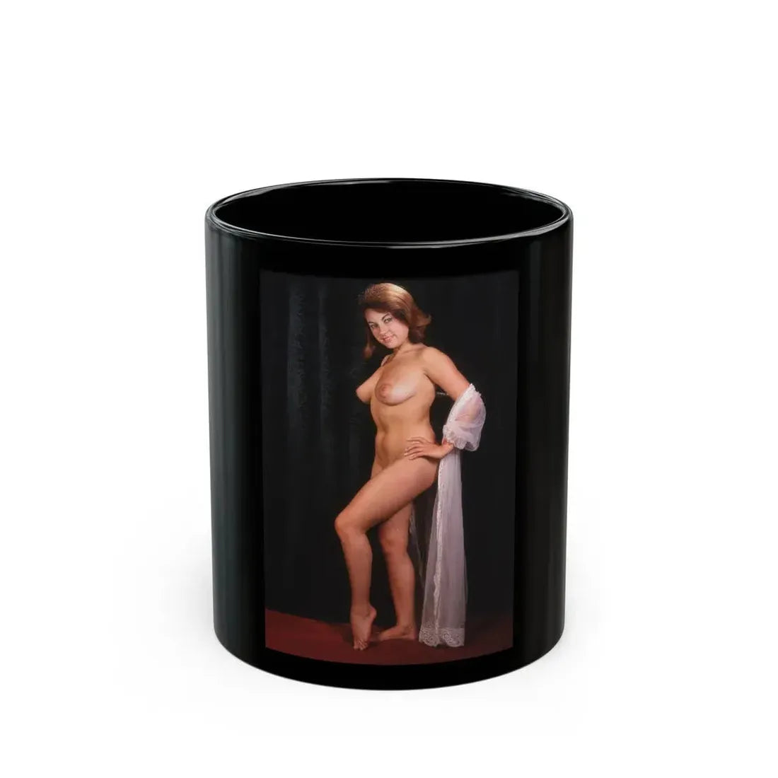 June Palmer #338 - Nude (Vintage Female Icon) Black Coffee Mug 11oz - Go Mug Yourself