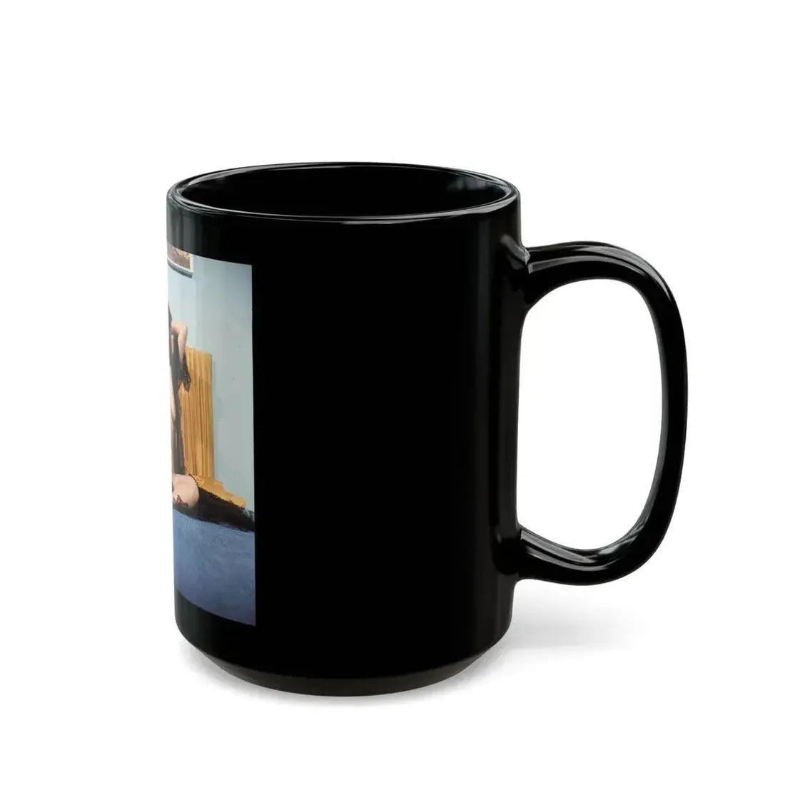 June Palmer #342 - Topless (Vintage Female Icon) Black Coffee Mug - Go Mug Yourself