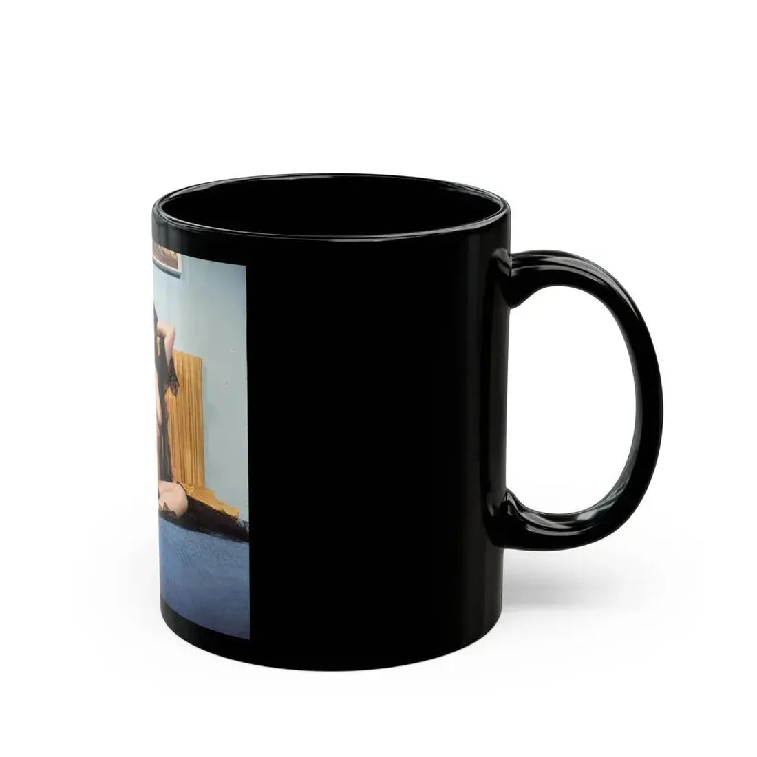 June Palmer #342 - Topless (Vintage Female Icon) Black Coffee Mug - Go Mug Yourself