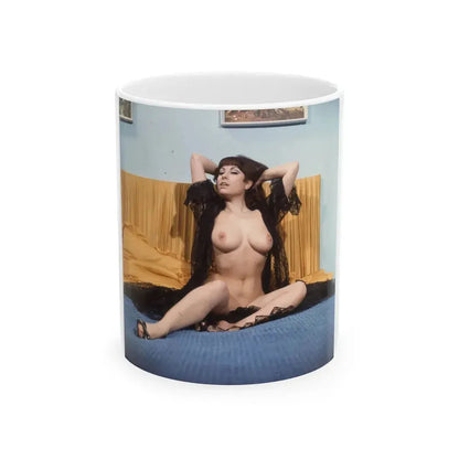 June Palmer #342 - Topless (Vintage Female Icon) White Coffee Mug 11oz - Go Mug Yourself