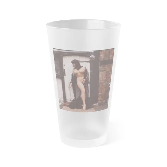 June Palmer #343 - Nude (Vintage Female Icon) Frosted Pint Glass 16oz-16oz-Frosted-Go Mug Yourself