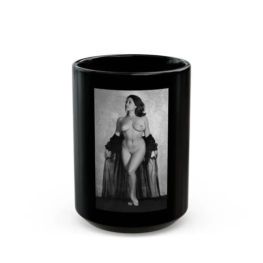 June Palmer #344 - Nude (Vintage Female Icon) Black Coffee Mug 15oz - Go Mug Yourself