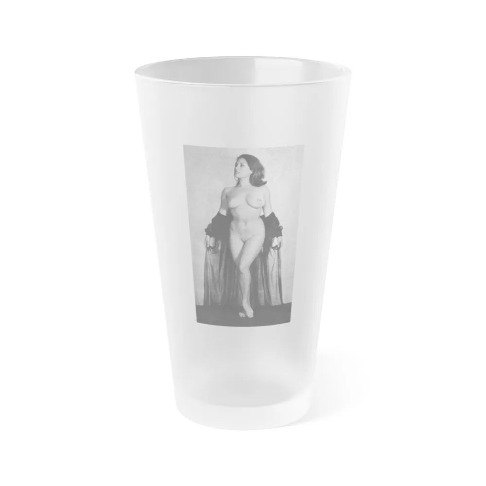 June Palmer #344 - Nude (Vintage Female Icon) Frosted Pint Glass 16oz-16oz-Frosted-Go Mug Yourself