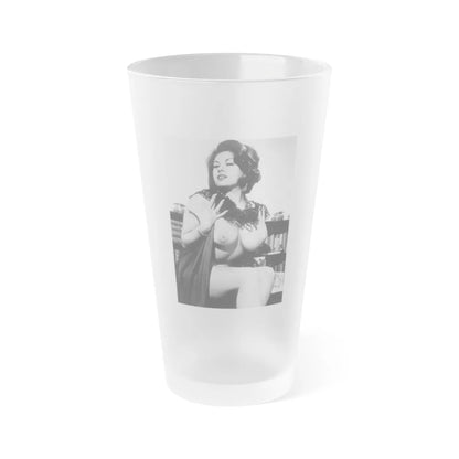 June Palmer #348 - Topless (Vintage Female Icon) Frosted Pint Glass 16oz-16oz-Frosted-Go Mug Yourself