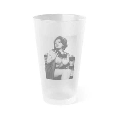 June Palmer #348 - Topless (Vintage Female Icon) Frosted Pint Glass 16oz 16oz Frosted - Go Mug Yourself