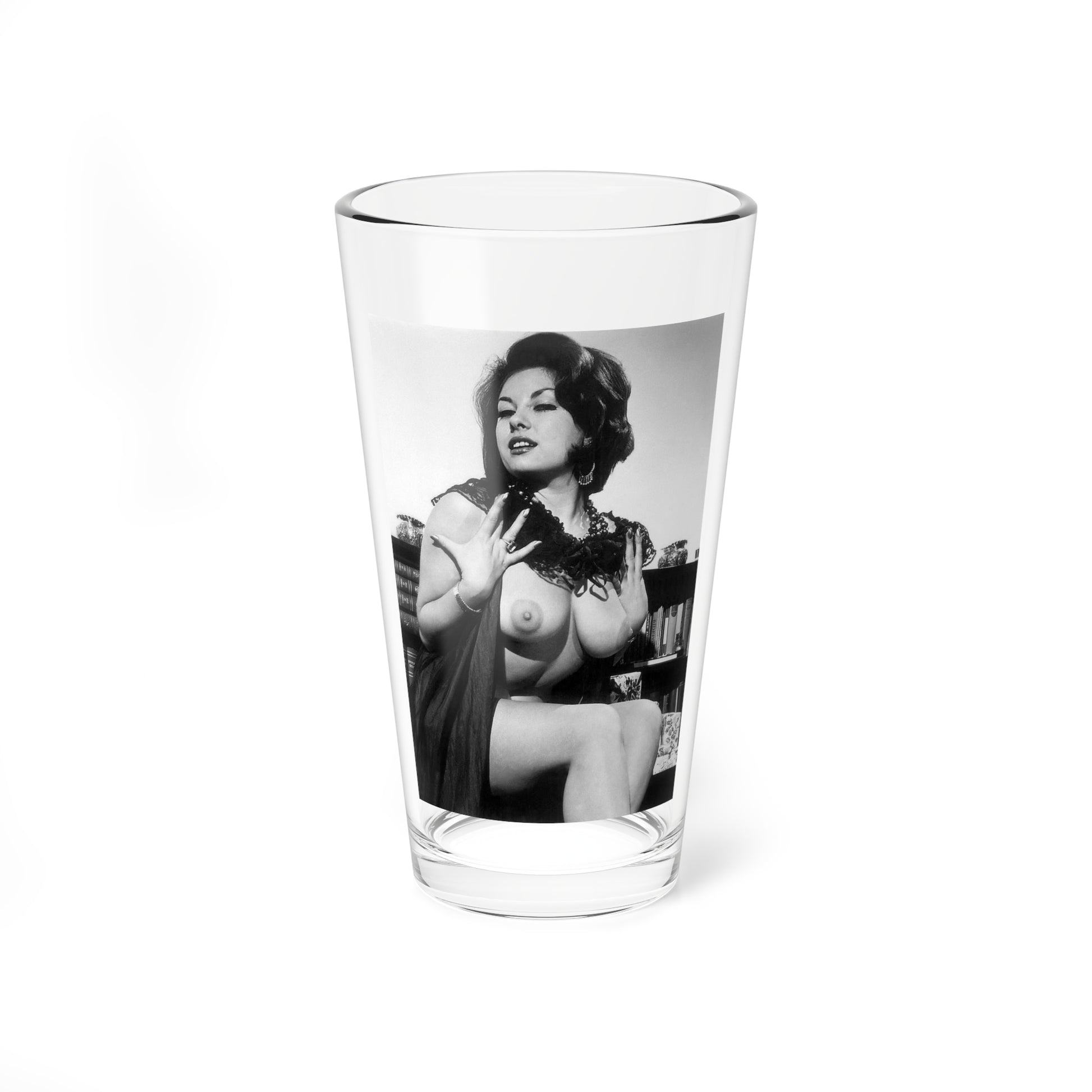 June Palmer #348 - Topless (Vintage Female Icon) Pint Glass 16oz-16oz-Go Mug Yourself