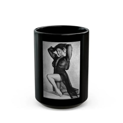June Palmer #354 - See through black night gown (Vintage Female Icon) Black Coffee Mug 15oz - Go Mug Yourself