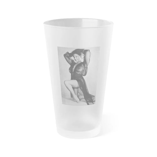 June Palmer #354 - See through black night gown (Vintage Female Icon) Frosted Pint Glass 16oz-16oz-Frosted-Go Mug Yourself