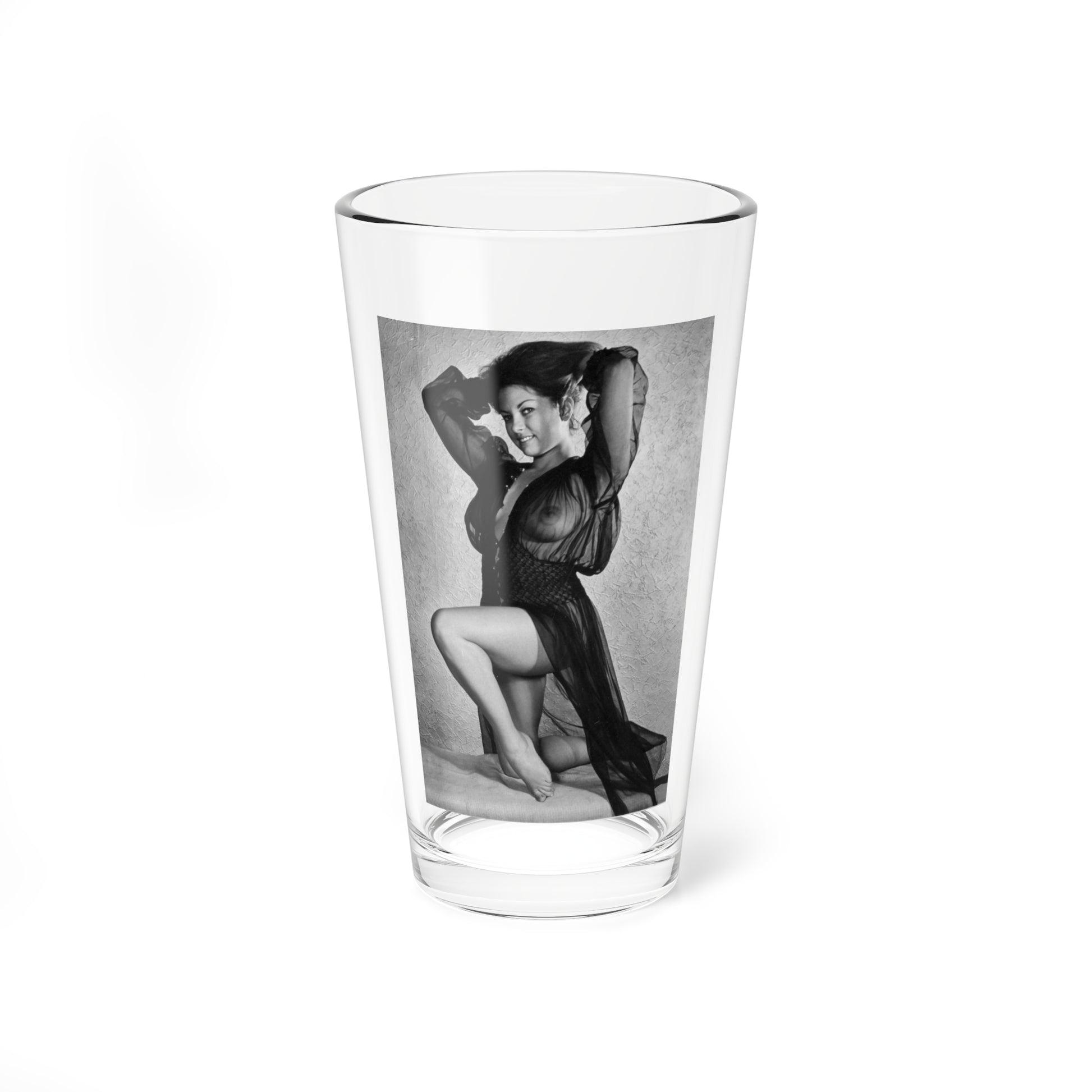 June Palmer #354 - See through black night gown (Vintage Female Icon) Pint Glass 16oz-16oz-Go Mug Yourself