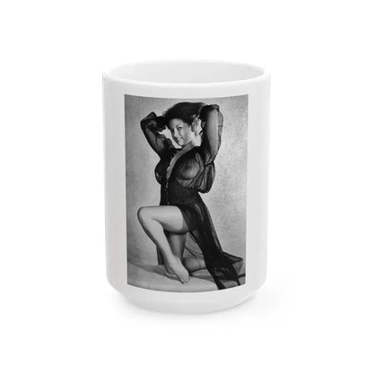 June Palmer #354 - See through black night gown (Vintage Female Icon) White Coffee Mug 15oz - Go Mug Yourself