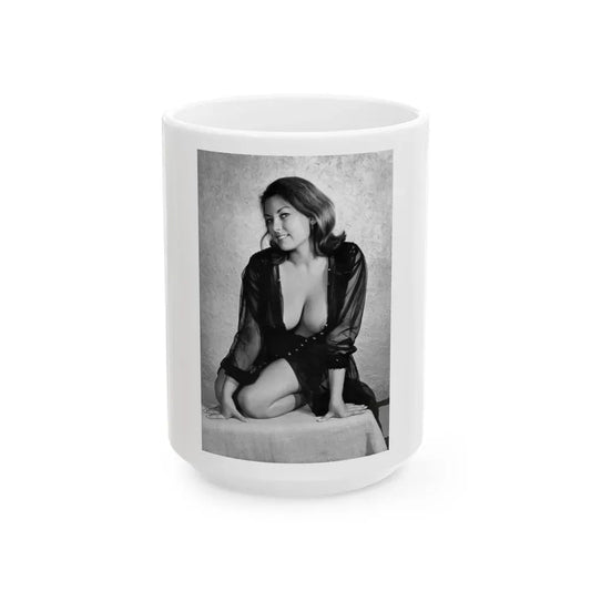 June Palmer #356 (Vintage Female Icon) White Coffee Mug 15oz - Go Mug Yourself
