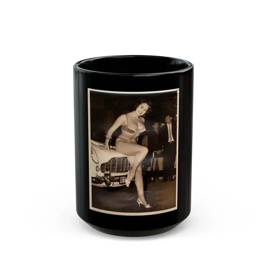 June Palmer #357 (Vintage Female Icon) Black Coffee Mug 15oz - Go Mug Yourself