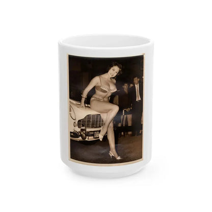 June Palmer #357 (Vintage Female Icon) White Coffee Mug 15oz - Go Mug Yourself