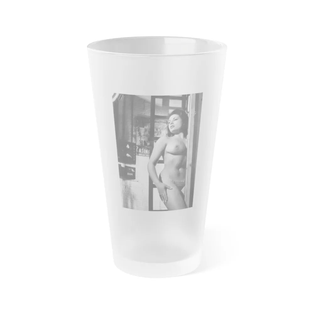 June Palmer #358 - Topless (Vintage Female Icon) Frosted Pint Glass 16oz-16oz-Frosted-Go Mug Yourself