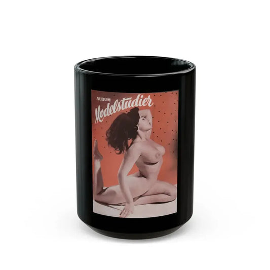 June Palmer #367 - Nude (Vintage Female Icon) Black Coffee Mug 15oz - Go Mug Yourself