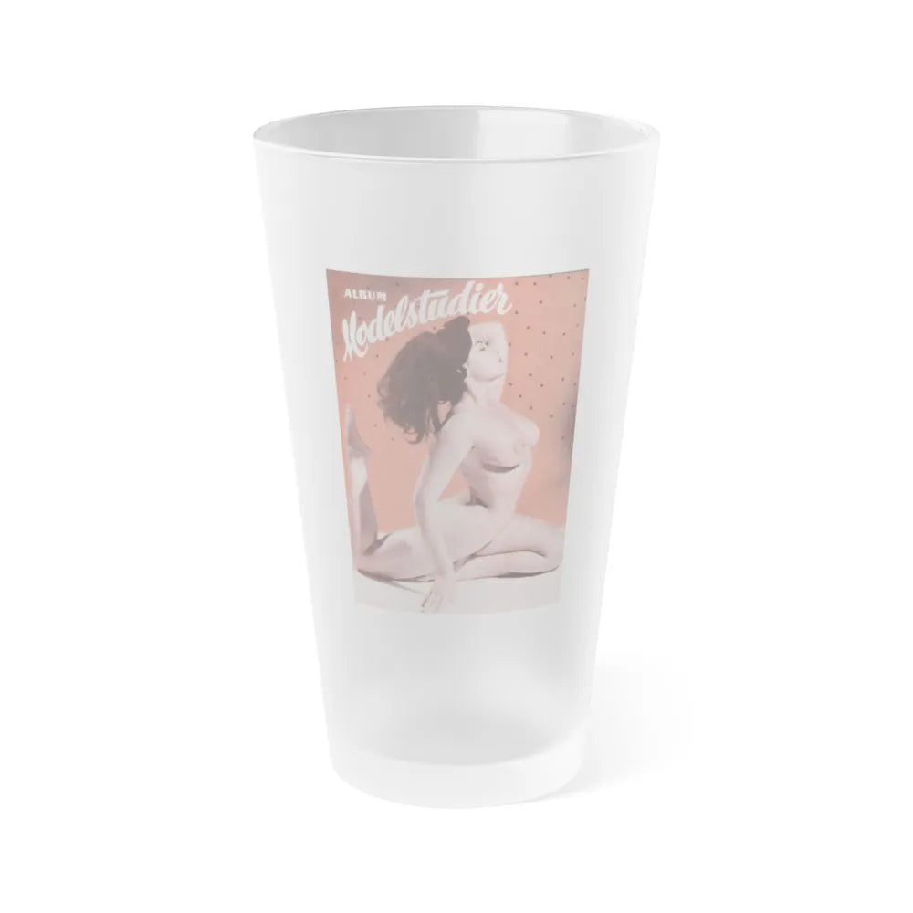 June Palmer #367 - Nude (Vintage Female Icon) Frosted Pint Glass 16oz-16oz-Frosted-Go Mug Yourself